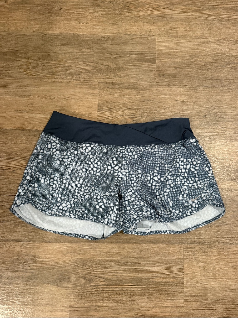 Nike Navy and White Patterned Athletic Shorts